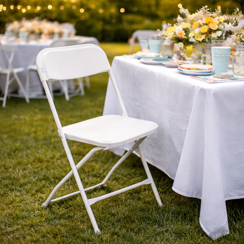 White Adult Foldable Chair