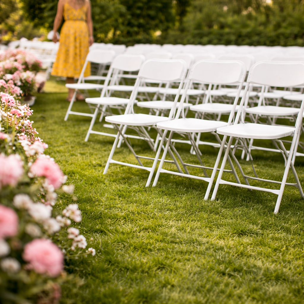 White Adult Foldable Chair