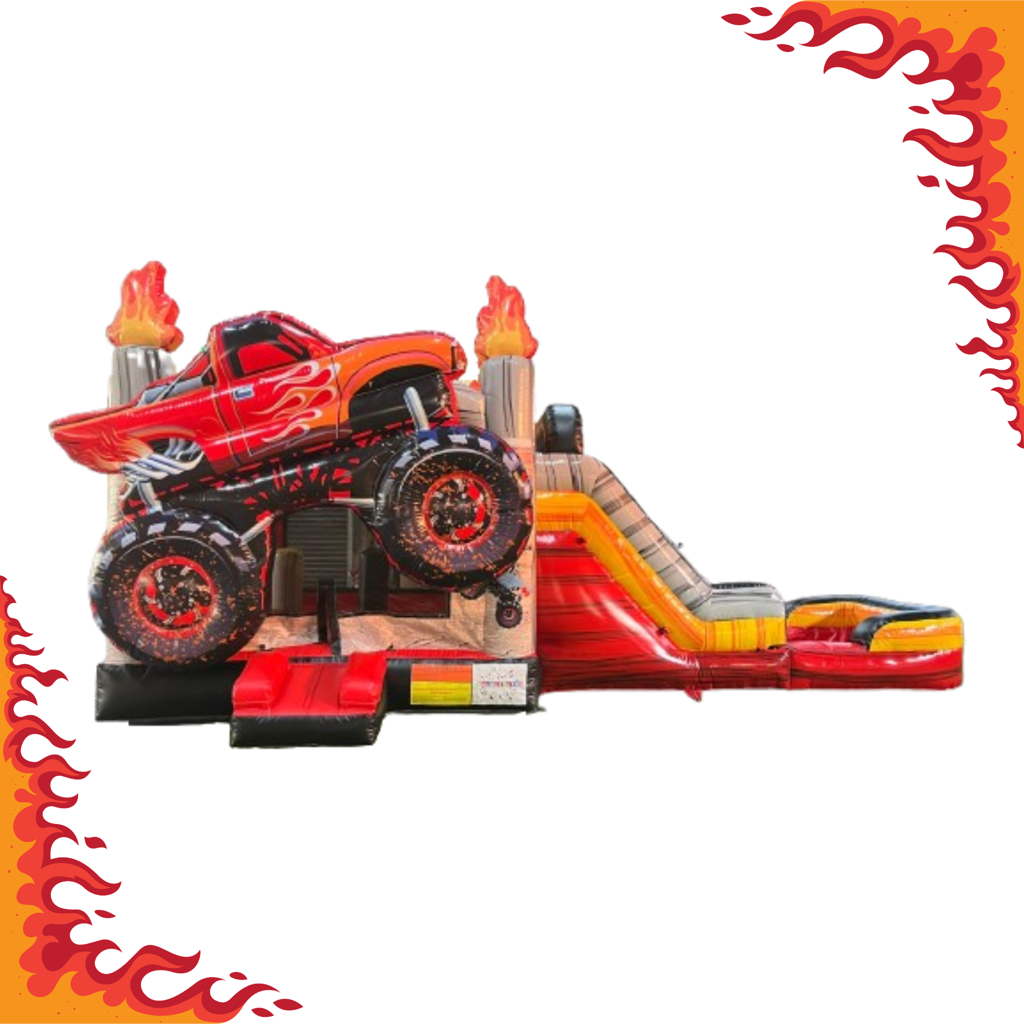 Monster Truck Bounce House With Slide