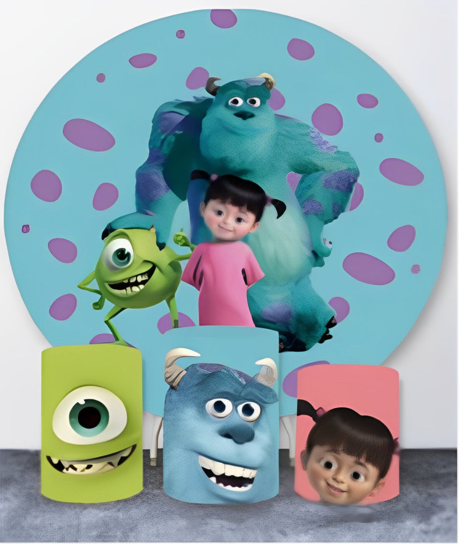 Monsters Inc. Round Backdrop