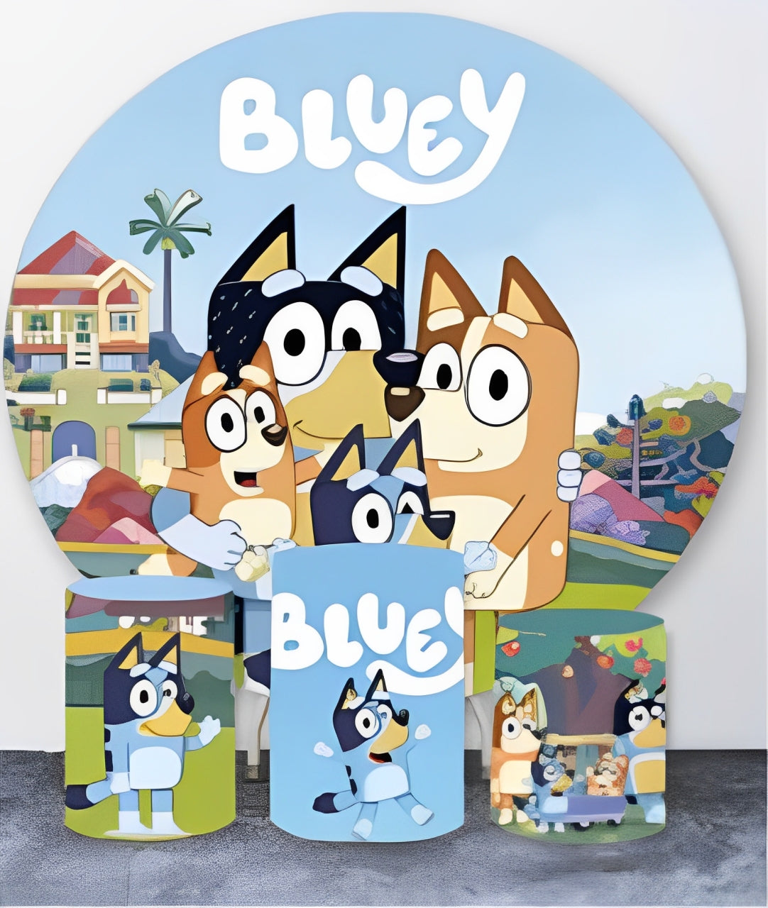 Bluey Round Backdrop