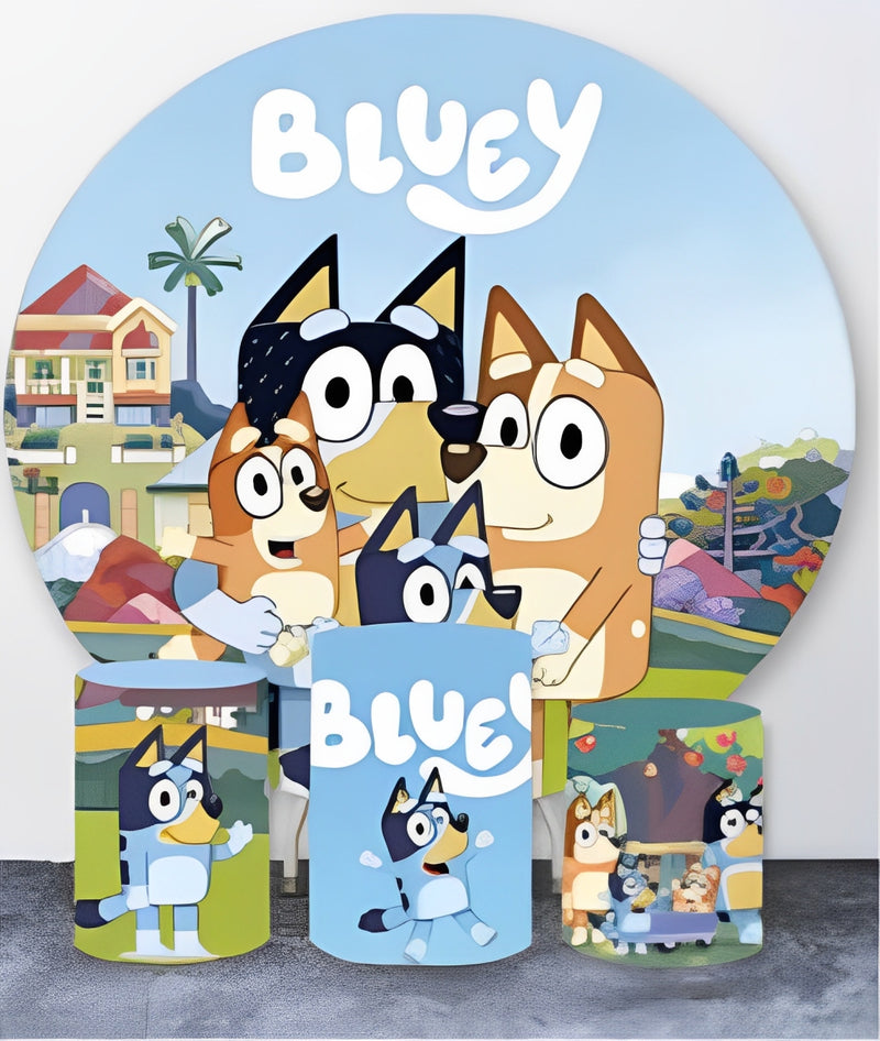 Bluey Round Backdrop