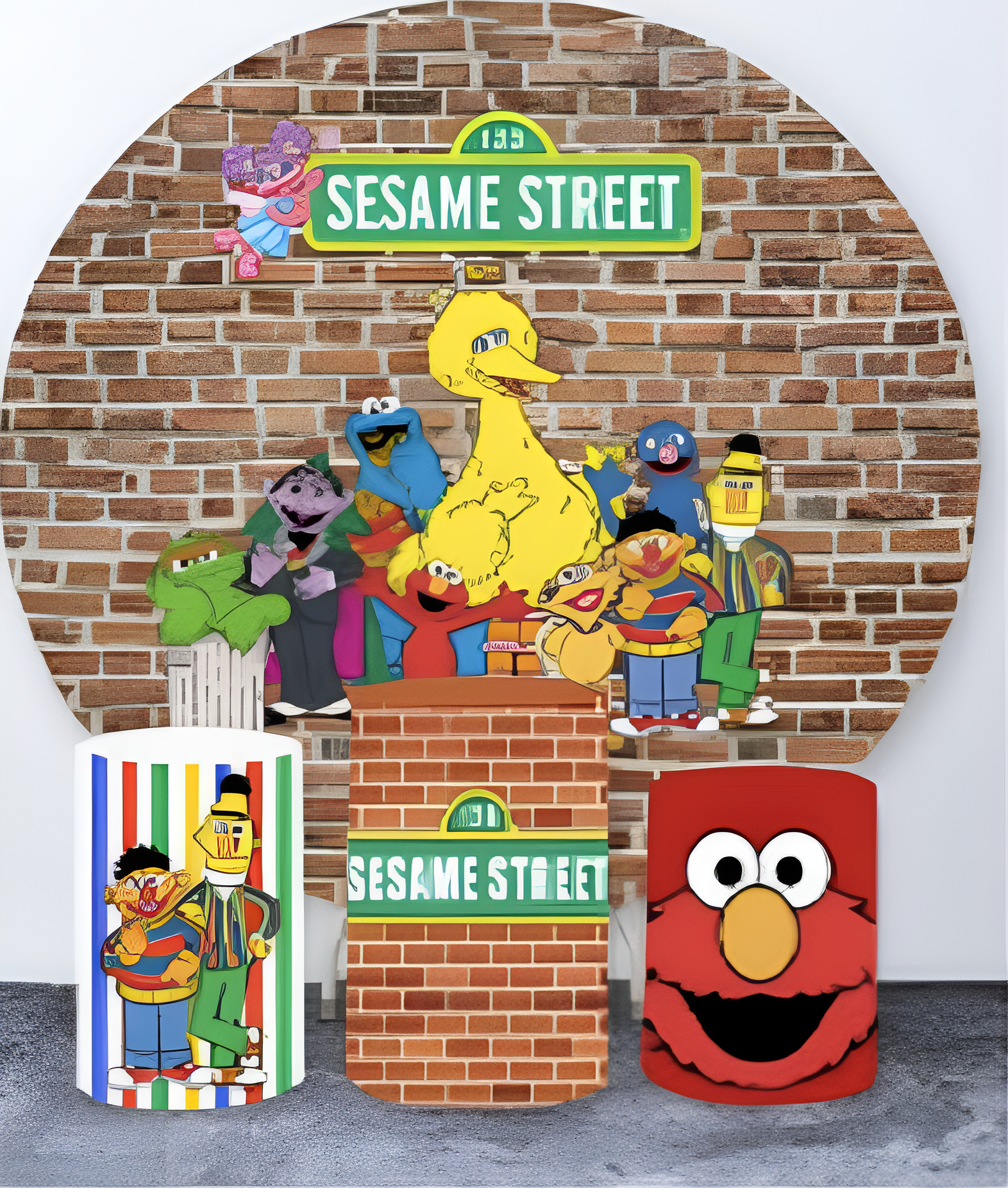 Sesame Street Round Backdrop