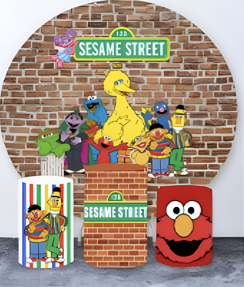 Sesame Street Round Backdrop