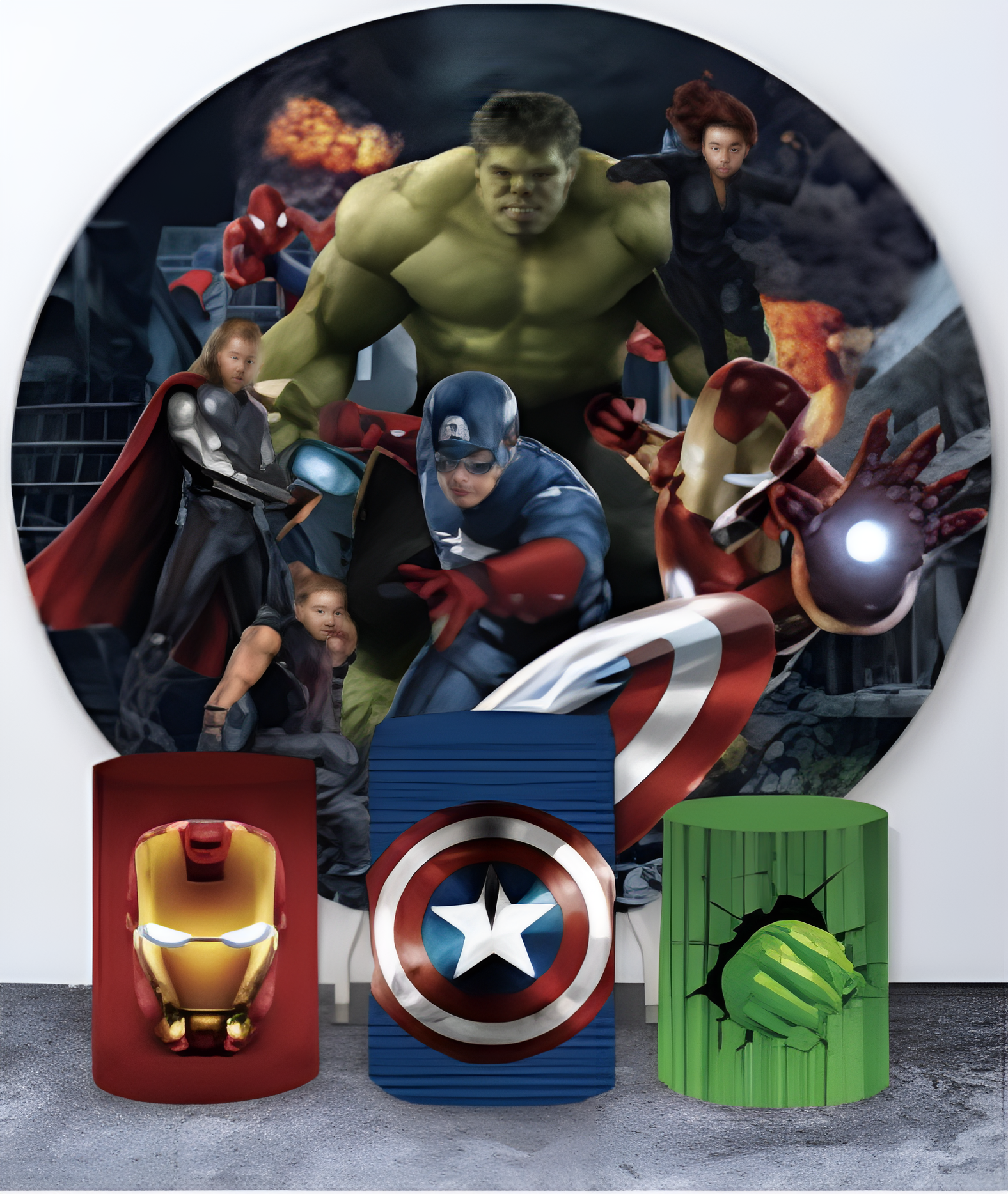 Avengers Round Backdrop