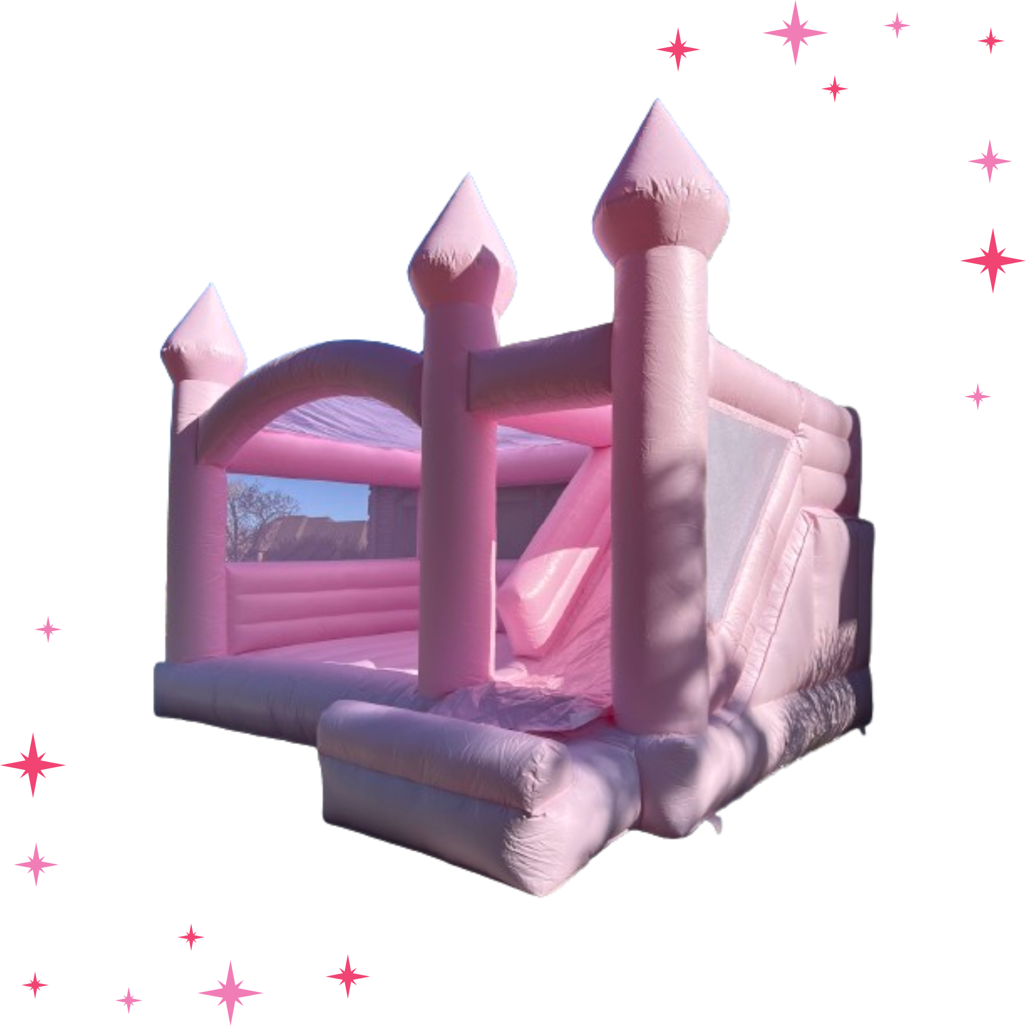 Pink Pastel Bounce House with Slide